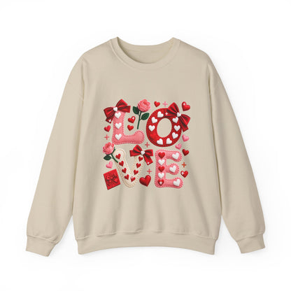 LOVE Graphic Crewneck Sweatshirt – Cozy Romantic Gift