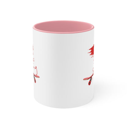 Swiss Skating Mug | Accent pink interior, skate graphic