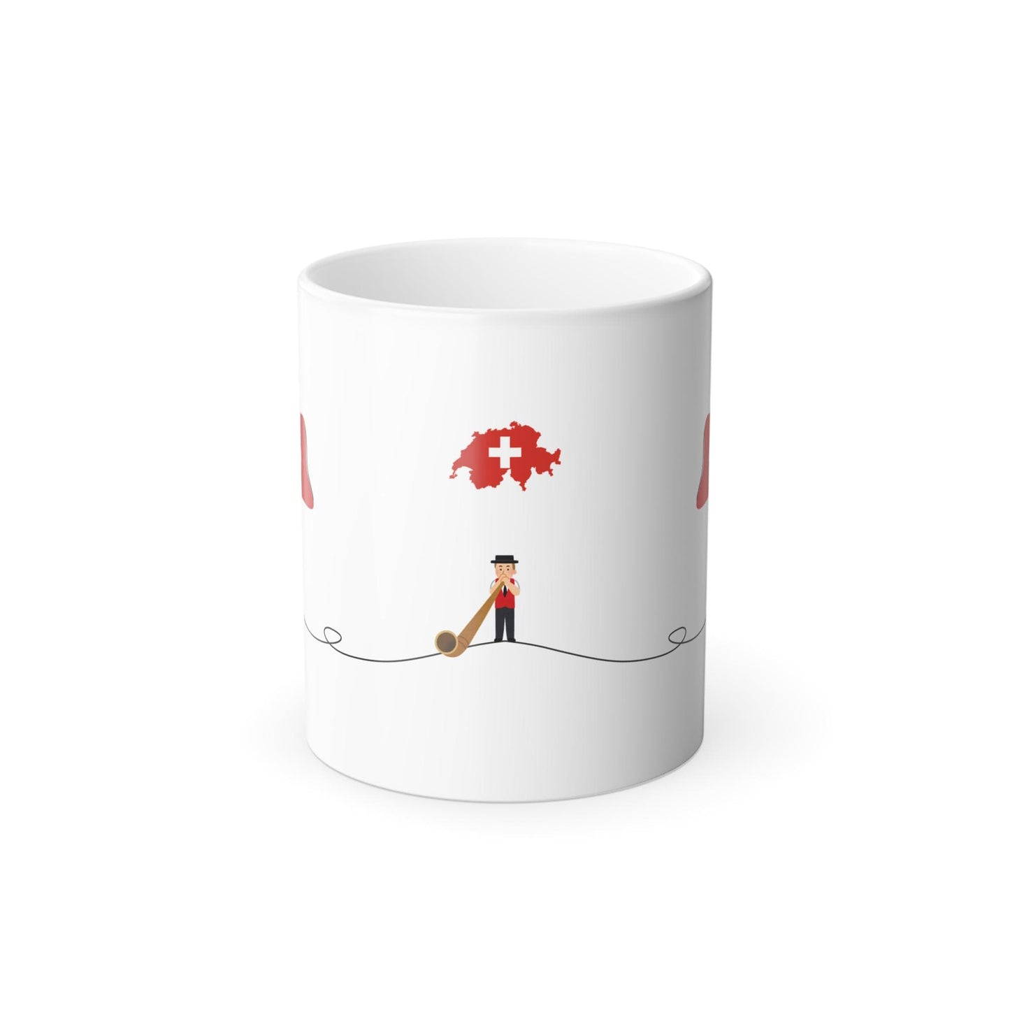 Swiss Alphorn Player Mug | Color Morphing Ceramic 11oz