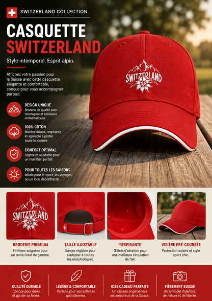 Swiss Alps baseball cap with Switzerland-inspired graphic – Live G’n Swiss