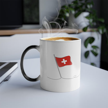 Swiss Alphorn Player Mug | Color Morphing Ceramic 11oz