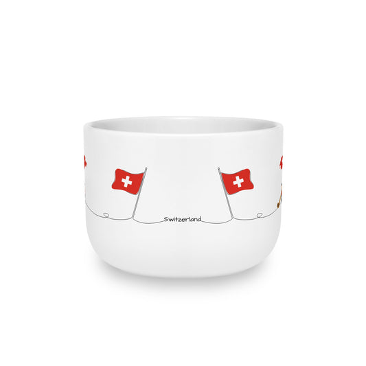 Swiss Flag Latte Mug – 25 oz Large Ceramic Coffee Cup