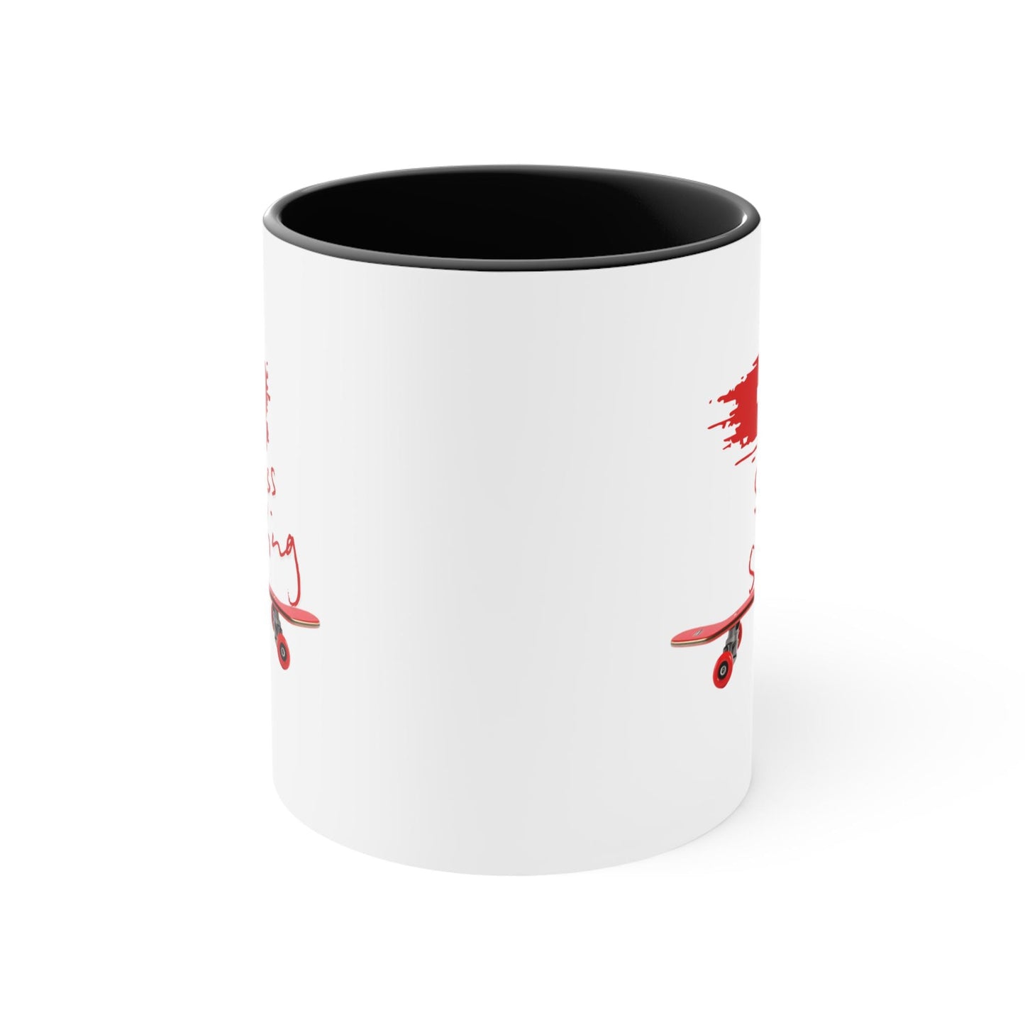 Swiss Skating Mug | Accent pink interior, skate graphic