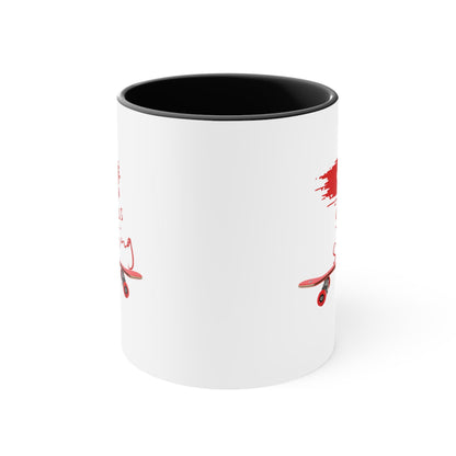 Swiss Skating Mug | Accent pink interior, skate graphic
