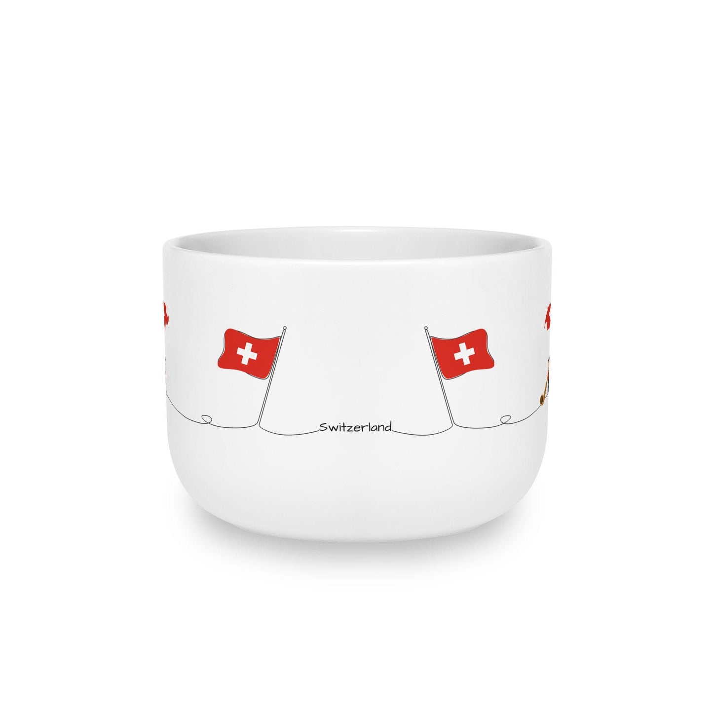 Swiss Flag Line Art Mug | 25oz Ceramic Latte Mug