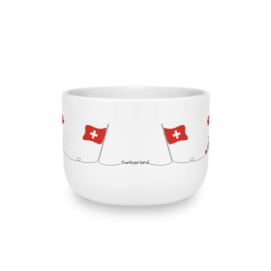 Swiss Flag Line Art Mug | 25oz Ceramic Latte Mug