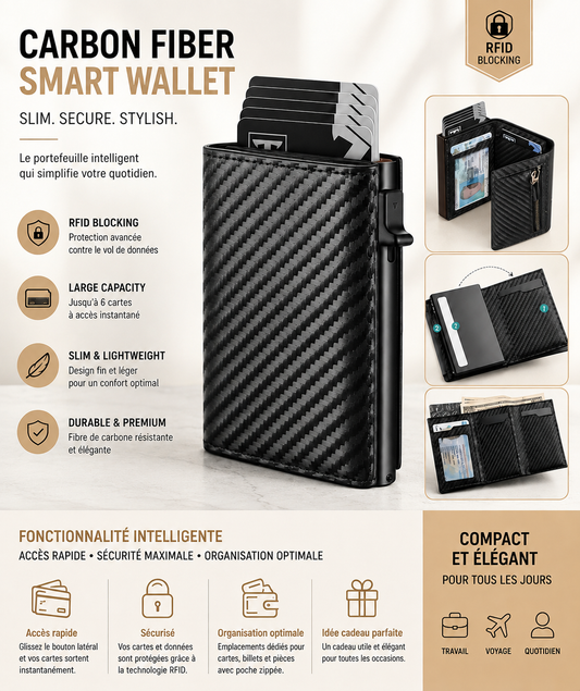 Men's long zip-around wallet with RFID pop-up card holder