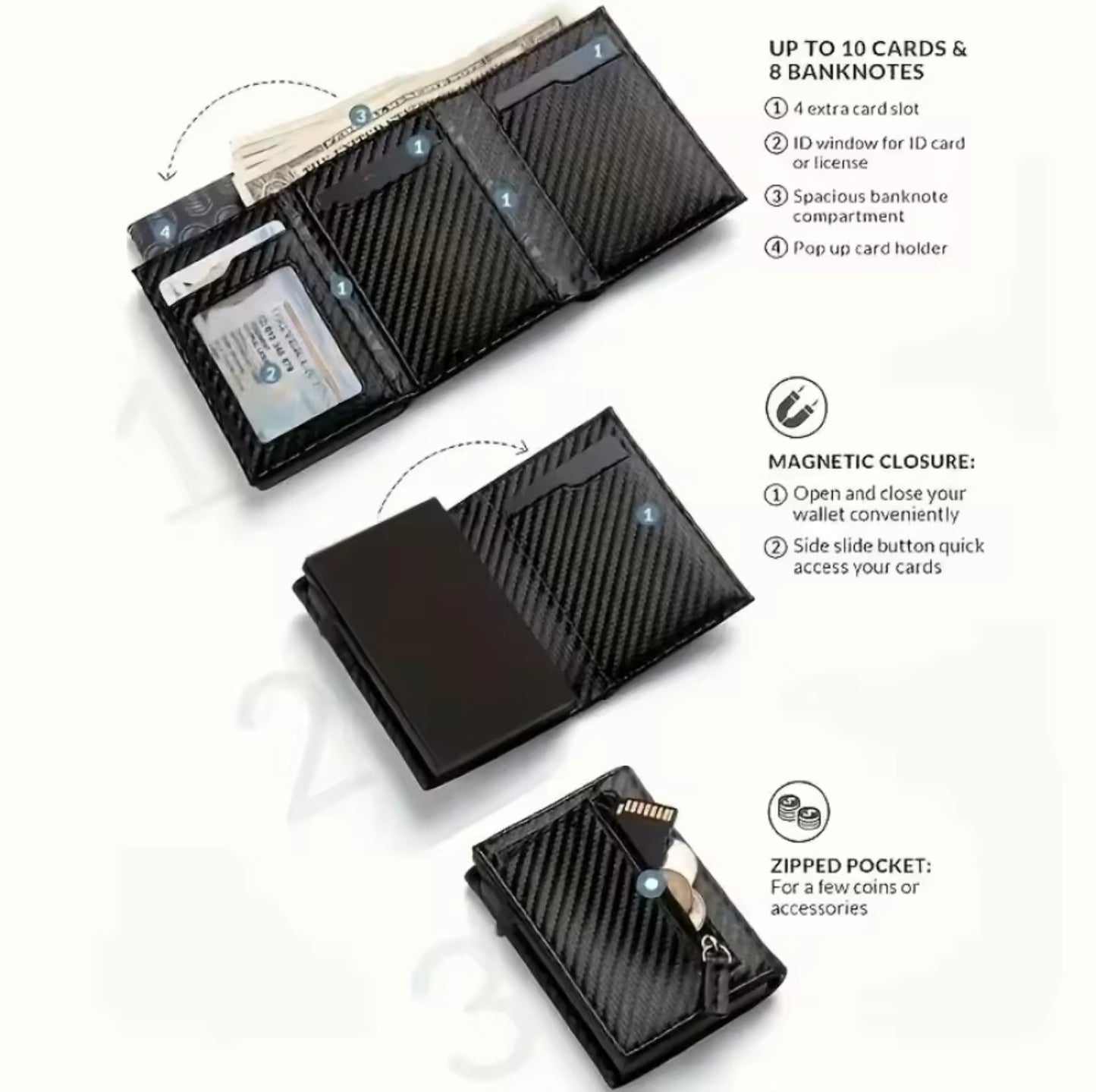 Men's wallet - 21 cm long paper money holder
