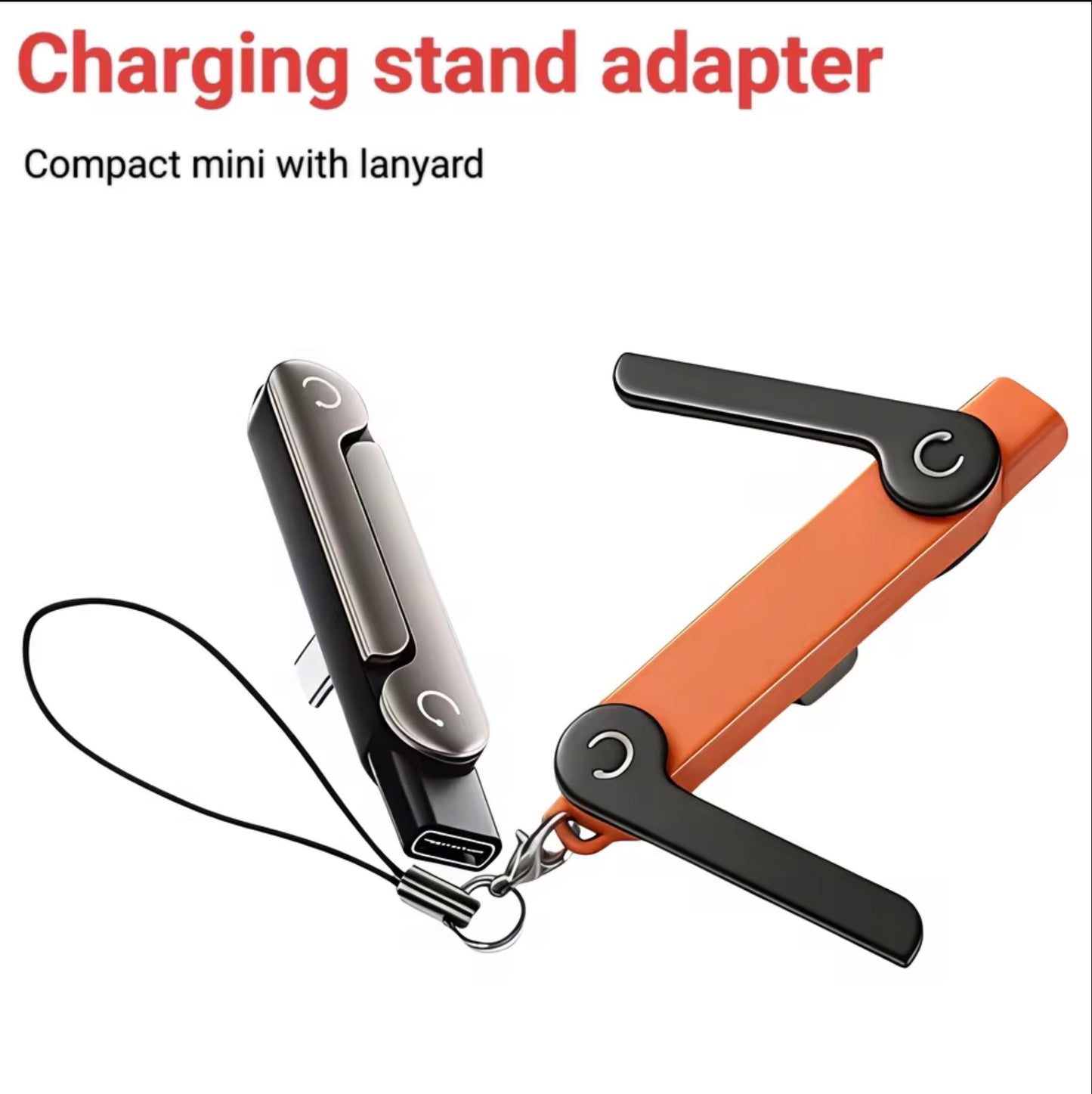 A 240W USB-C to Lightning adapter with built-in stand