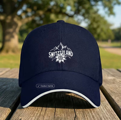 Baseball cap with Swiss Alps