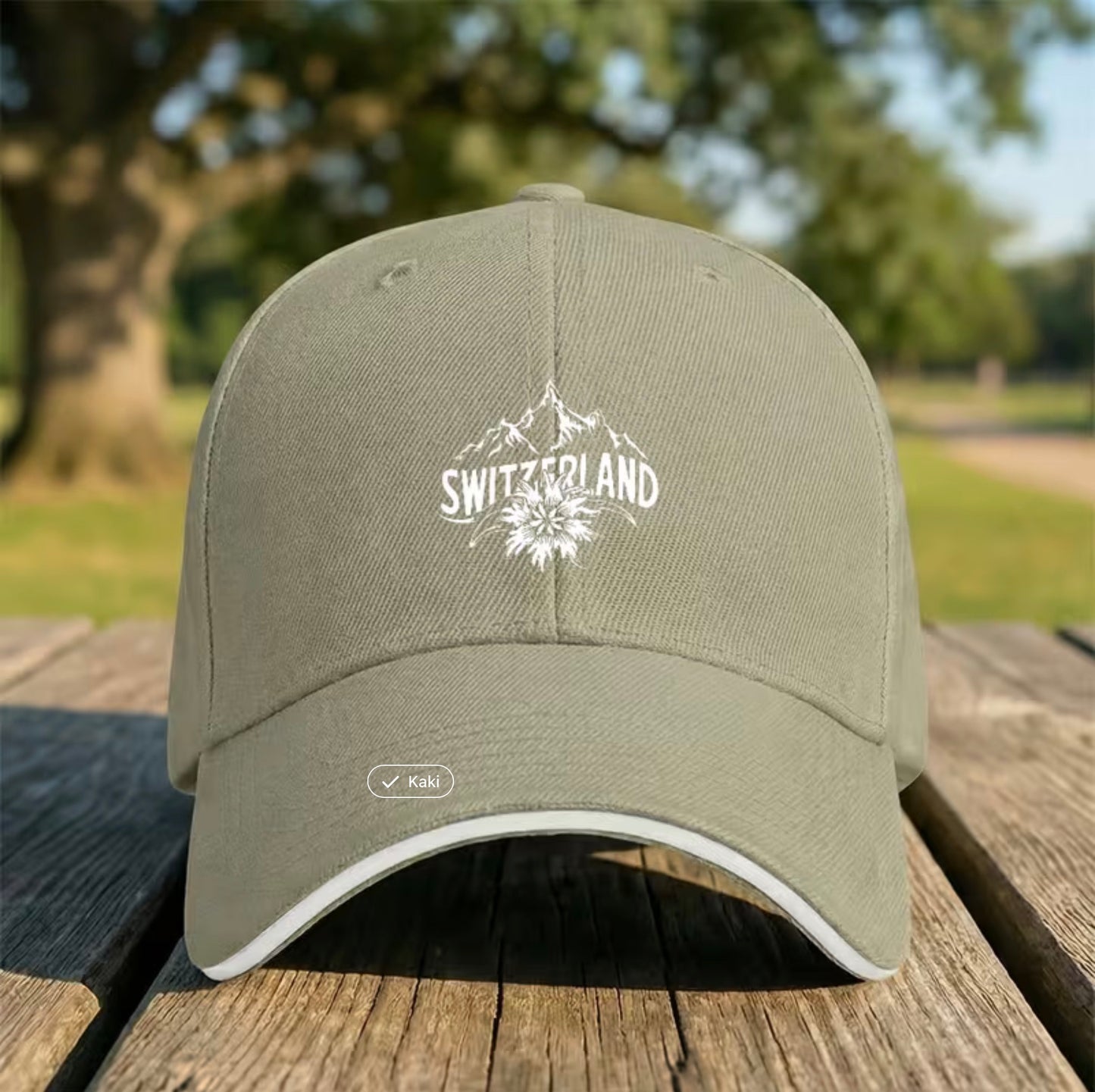 Baseball cap with Swiss Alps
