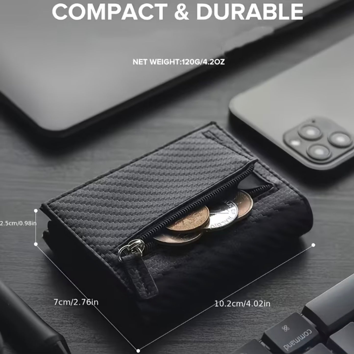 Men's wallet - 21 cm long paper money holder
