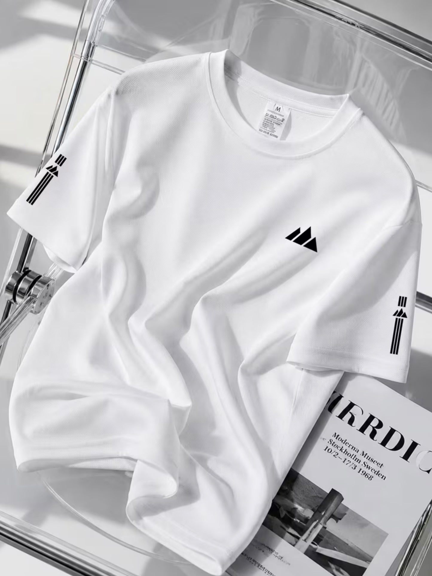 T-shirt with a Swiss alps striped pattern