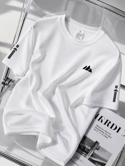 T-shirt with a Swiss alps striped pattern