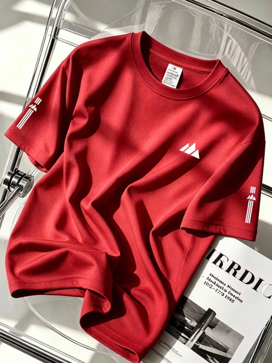 T-shirt with a Swiss alps striped pattern