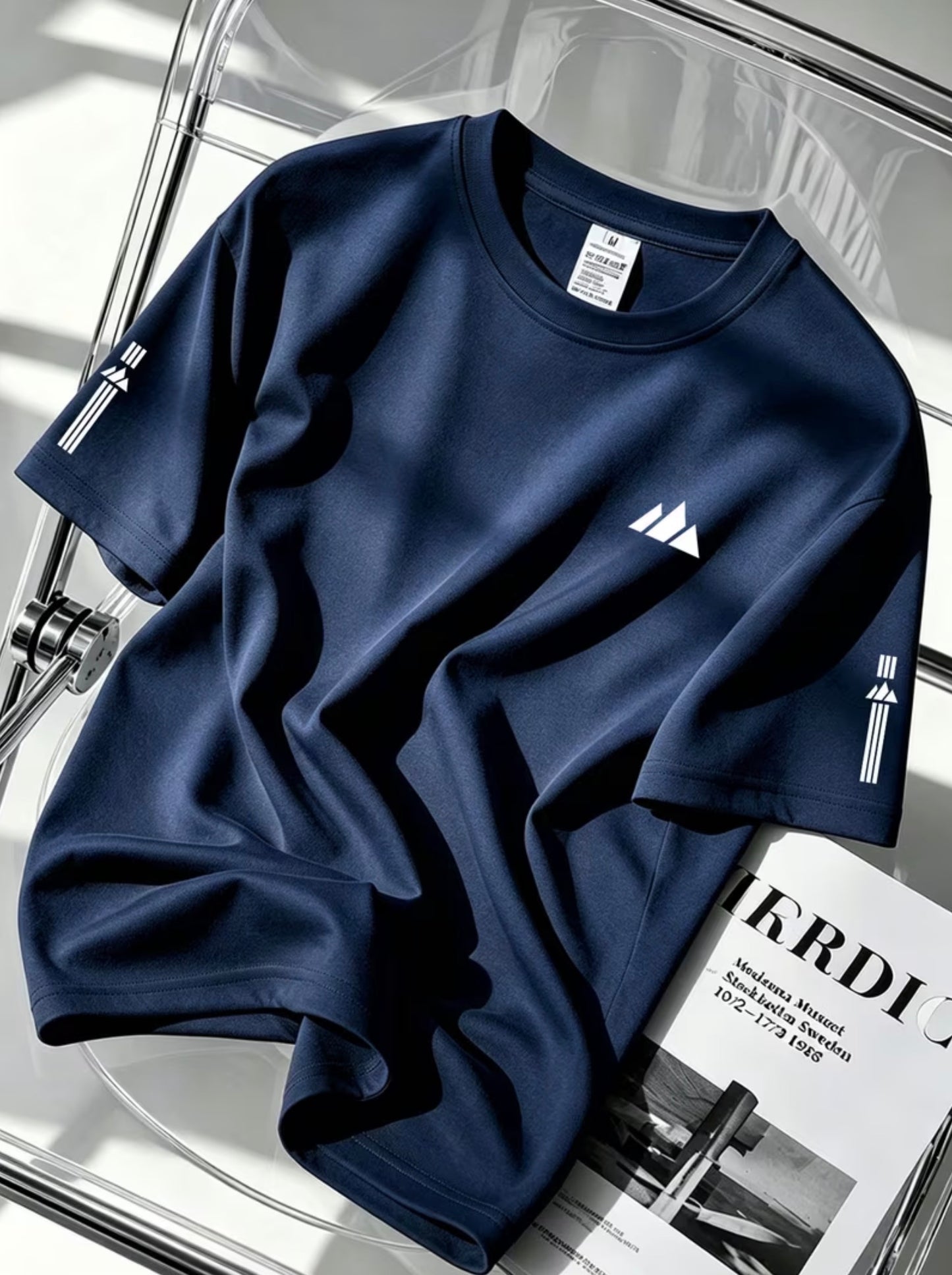 T-shirt with a Swiss alps striped pattern