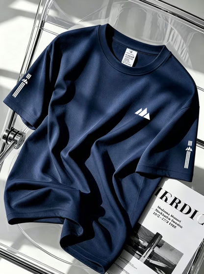 T-shirt with a Swiss alps striped pattern
