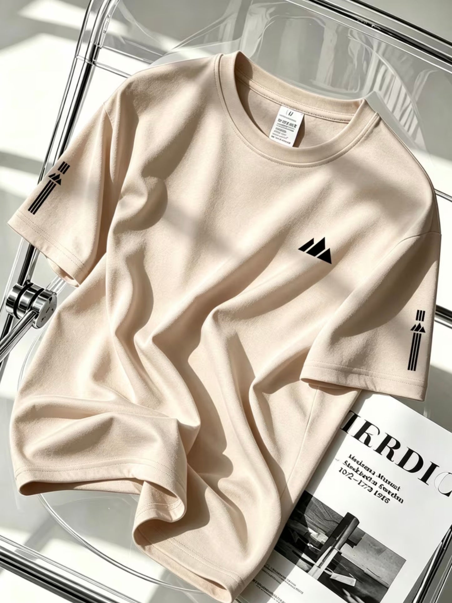T-shirt with a Swiss alps striped pattern