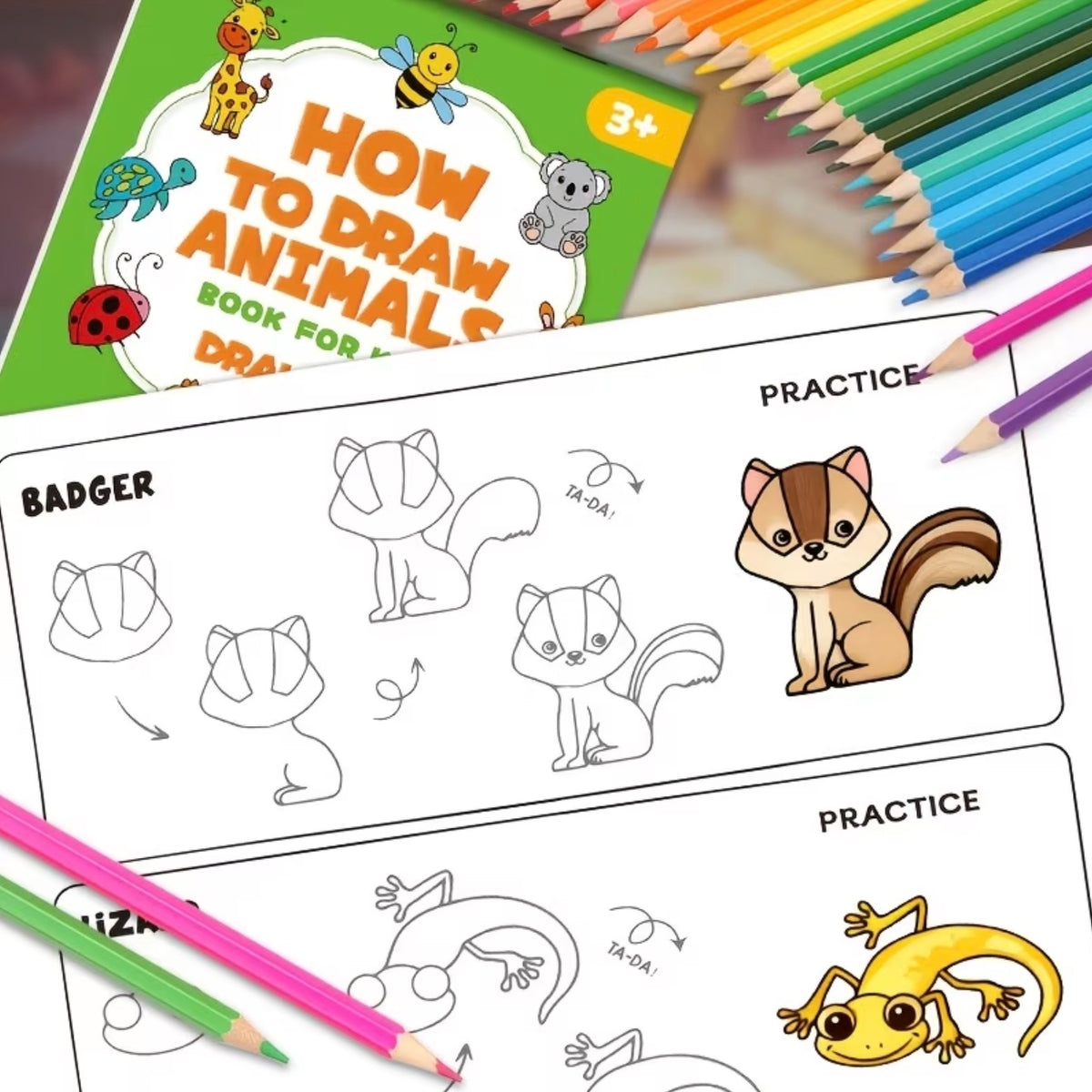 How to Draw Animals 32-page children's drawing and coloring book – photo 2
