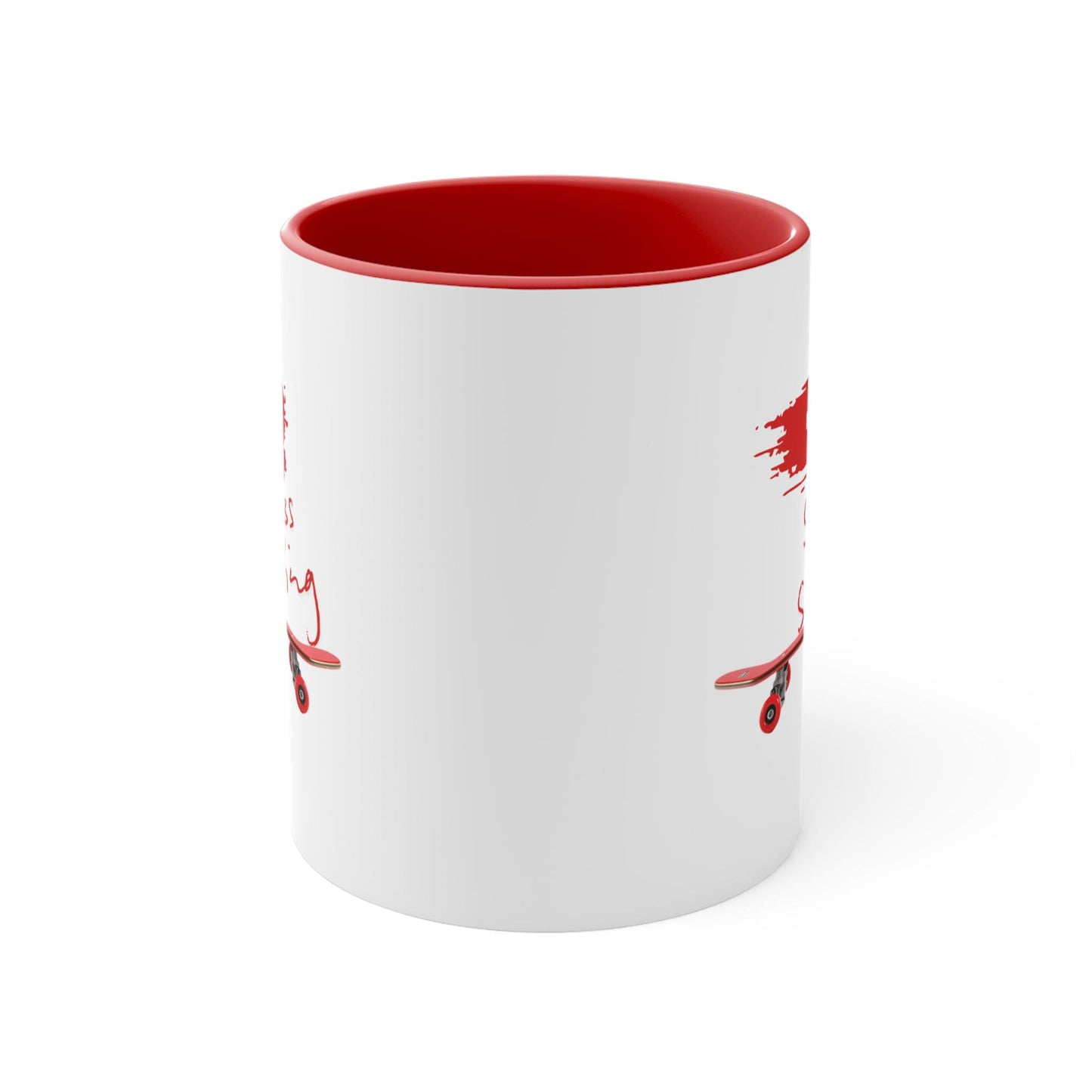 Swiss Skating Mug | Accent pink interior, skate graphic